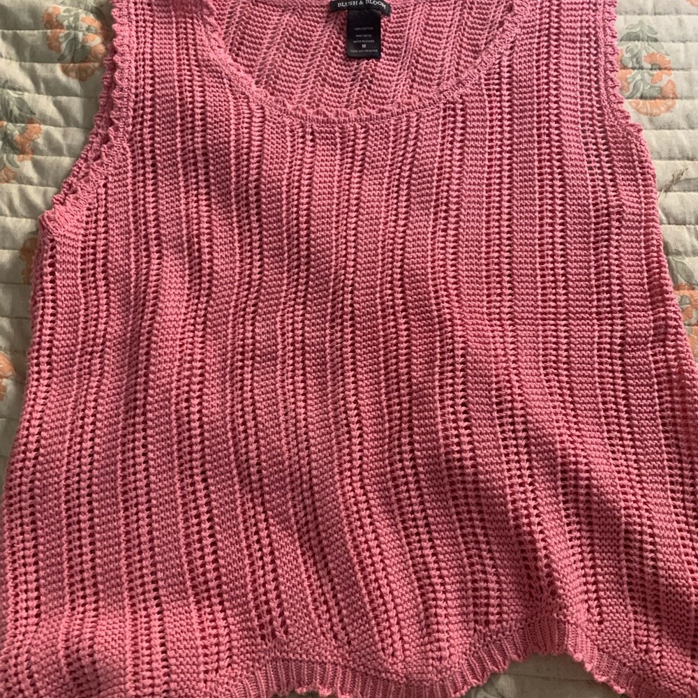 Pink Sleeveless Knit Top